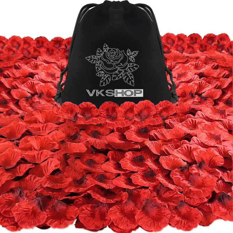 VKshop 4500 Pack Dark Red Rose Petals,Artificial Roses Flower Petals for Romantic Night,Valentine's Day and Weddings - Image 1